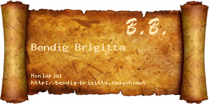 Bendig Brigitta névjegykártya